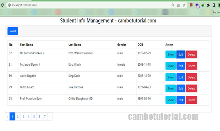 crud paging laravel 9 for beginner