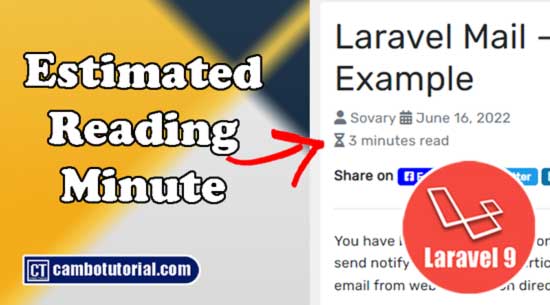 Laravel Estimate Article Reading in Minutes